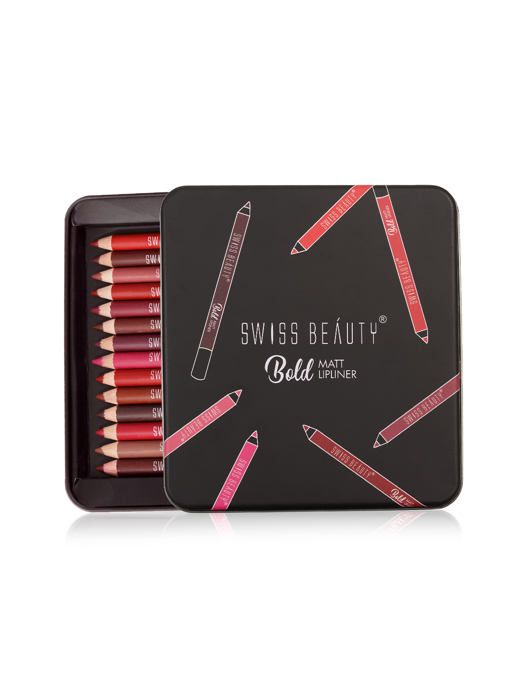 Swiss Beauty Bold Matt Lip Liner - Multi-Color (12Pcs)