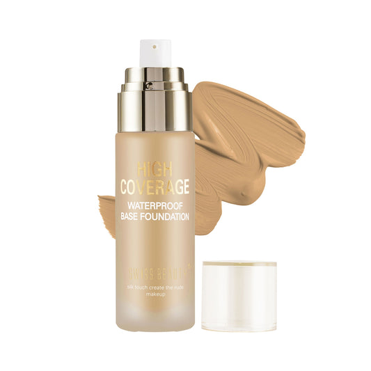 Swiss Beauty High Coverage Waterproof Base Foundation - 09 Toffee Beige (55g)